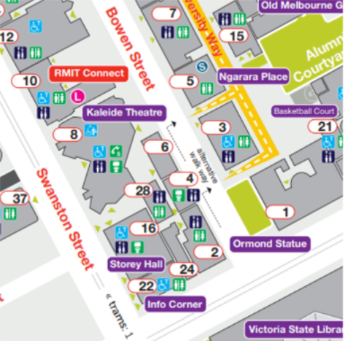 An RMIT Campus Map showing Building 10